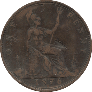 1876 PENNY ( F ) 7 H - Penny - Cambridgeshire Coins
