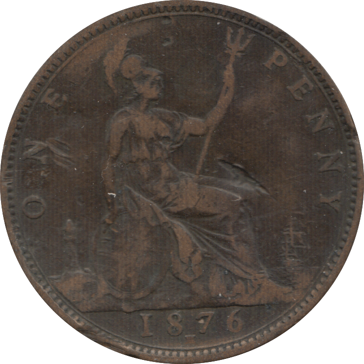 1876 PENNY ( F ) 7 H - Penny - Cambridgeshire Coins