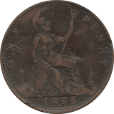 1876 PENNY ( F ) 7 H - Penny - Cambridgeshire Coins