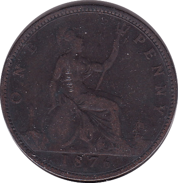 1876 PENNY ( F ) H - Penny - Cambridgeshire Coins