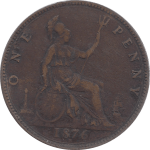 1876 PENNY ( FINE ) 18 H - Penny - Cambridgeshire Coins