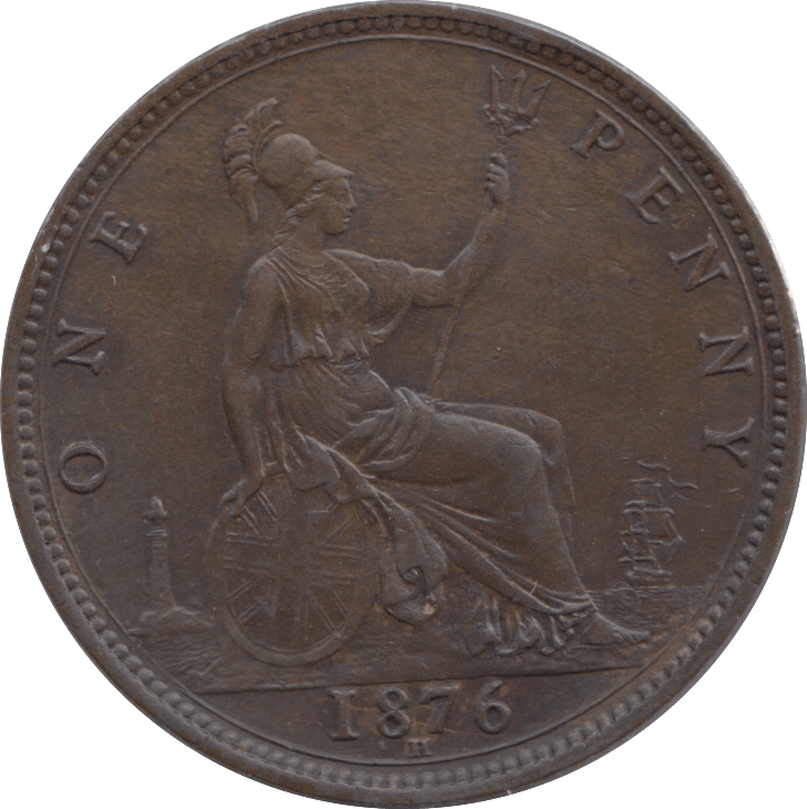 1876 PENNY H ( EF ) - Penny - Cambridgeshire Coins