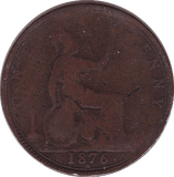 1876 PENNY ( POOR ) H - Penny - Cambridgeshire Coins