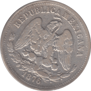 1876 SILVER MEXICO 25 CENTAVOS - SILVER WORLD COINS - Cambridgeshire Coins