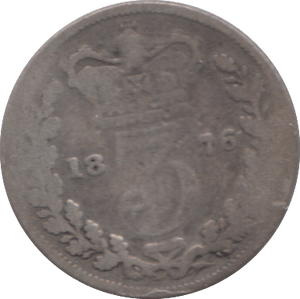 1876 SILVER THREEPENCE ( FAIR ) - Cambridgeshire Coins