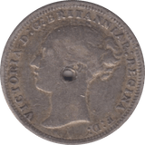 1876 THREEPENCE ( FINE ) HOLED - Threepence - Cambridgeshire Coins