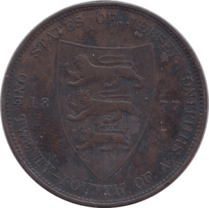 1877 1/24TH OF A SHILLING JERSEY - WORLD COINS - Cambridgeshire Coins