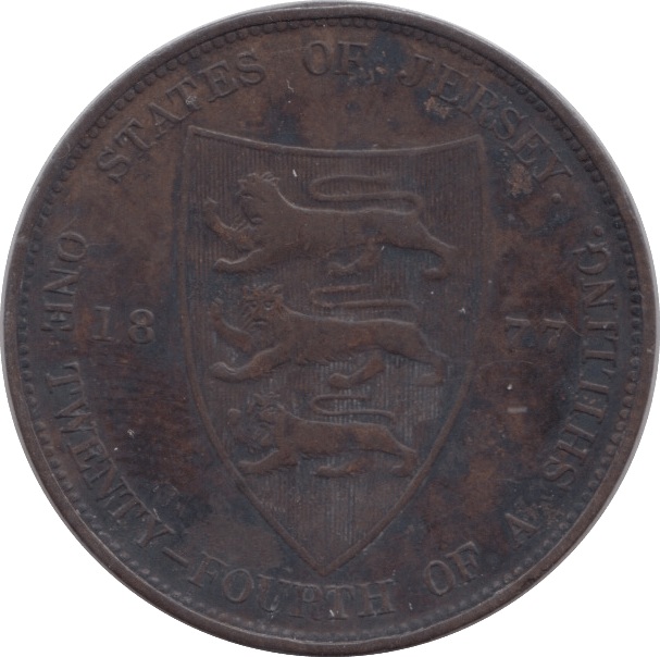 1877 1/24TH OF A SHILLING JERSEY - WORLD COINS - Cambridgeshire Coins