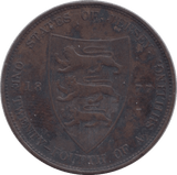 1877 1/24TH OF A SHILLING JERSEY - WORLD COINS - Cambridgeshire Coins