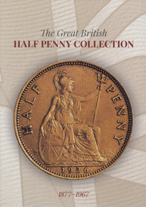 1877 - 1967 GREAT BRITISH HALF PENNY COIN COLLECTION ALBUM - Coin Album - Cambridgeshire Coins