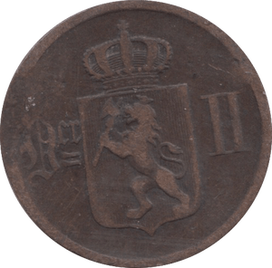 1877 2 ORE NORWAY - WORLD COINS - Cambridgeshire Coins
