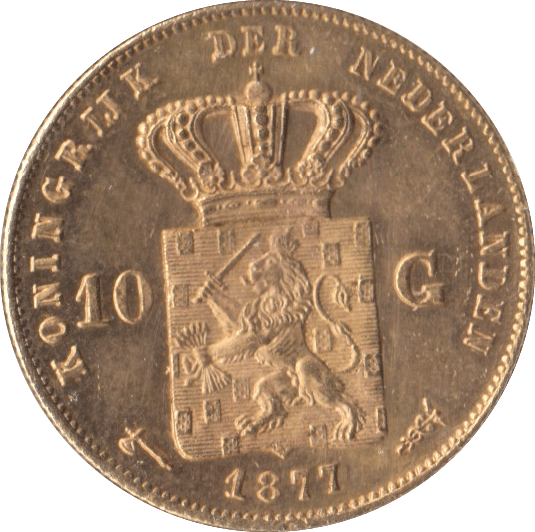 1877 GOLD 10 GUILDER NETHERLANDS - Gold World Coins - Cambridgeshire Coins