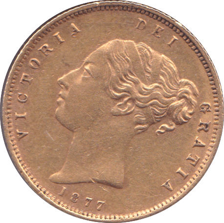 1877 GOLD HALF SOVEREIGN ( AUNC ) - Half Sovereign - Cambridgeshire Coins
