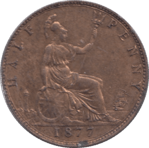 1877 HALFPENNY ( AUNC ) - Halfpenny - Cambridgeshire Coins