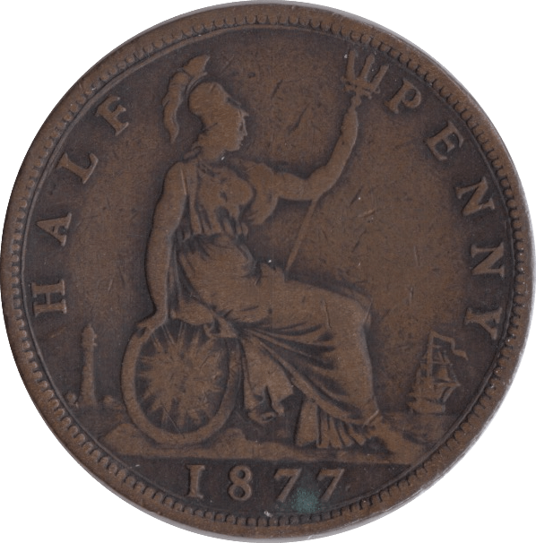 1877 HALFPENNY ( FINE ) - Halfpenny - Cambridgeshire Coins