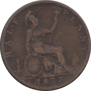 1877 HALFPENNY ( FINE ) - Halfpenny - Cambridgeshire Coins