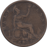 1877 HALFPENNY ( FINE ) - Halfpenny - Cambridgeshire Coins