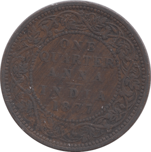 1877 INDIA 1/4 ANNA - WORLD COINS - Cambridgeshire Coins