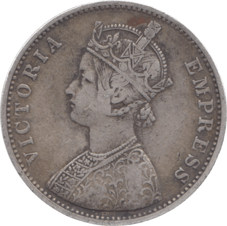 1877 INDIA SILVER ONE RUPEE - WORLD COINS - Cambridgeshire Coins