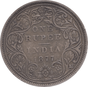 1877 INDIA SILVER ONE RUPEE - WORLD COINS - Cambridgeshire Coins