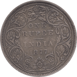 1877 INDIA SILVER ONE RUPEE - WORLD COINS - Cambridgeshire Coins
