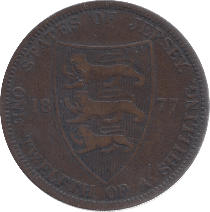 1877 JERSEY 1/12 OF A SHILLING - WORLD COINS - Cambridgeshire Coins