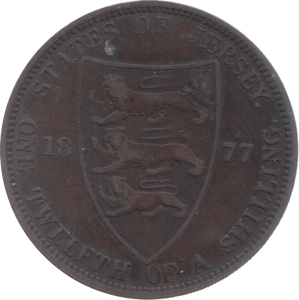 1877 JERSEY 1/12 OF A SHILLING - WORLD COINS - Cambridgeshire Coins