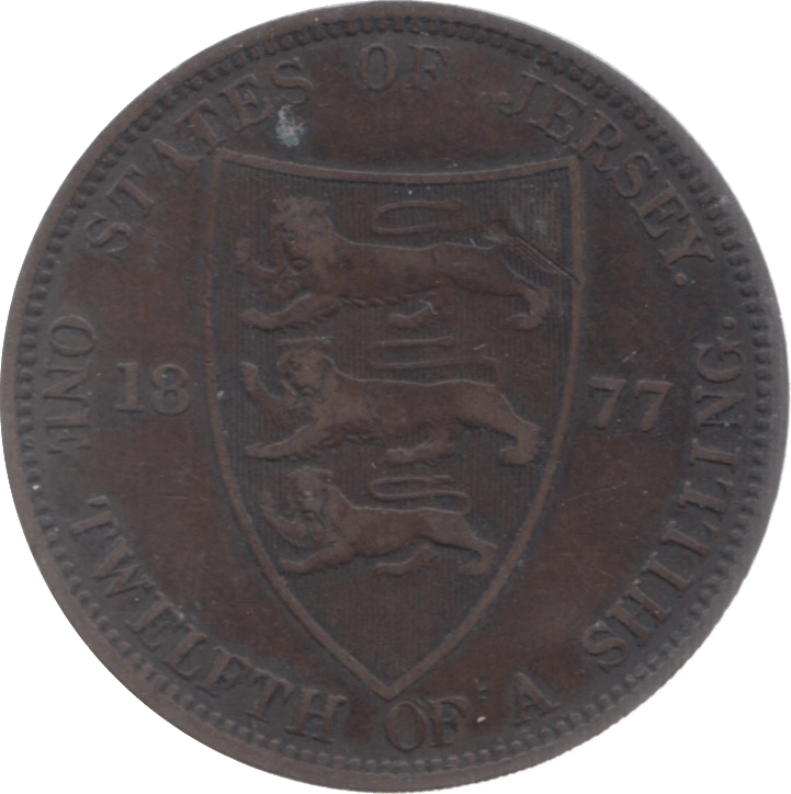 1877 JERSEY 1/12 OF A SHILLING - WORLD COINS - Cambridgeshire Coins