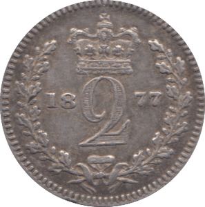 1877 MAUNDY TWO PENCE ( GVF ) 3 - Maundy coins - Cambridgeshire Coins