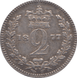 1877 MAUNDY TWO PENCE ( GVF ) 3 - Maundy coins - Cambridgeshire Coins