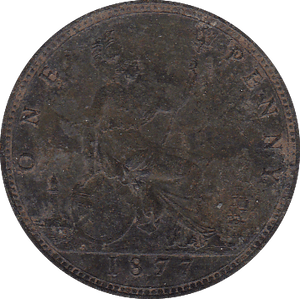 1877 PENNY ( VF ) DIRTY - Penny - Cambridgeshire Coins