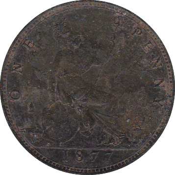 1877 PENNY ( VF ) DIRTY - Penny - Cambridgeshire Coins