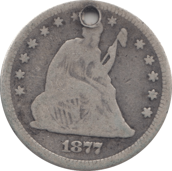 1877 SILVER 1/4 DOLLAR USA - SILVER WORLD COINS - Cambridgeshire Coins