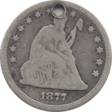 1877 SILVER 1/4 DOLLAR USA - SILVER WORLD COINS - Cambridgeshire Coins