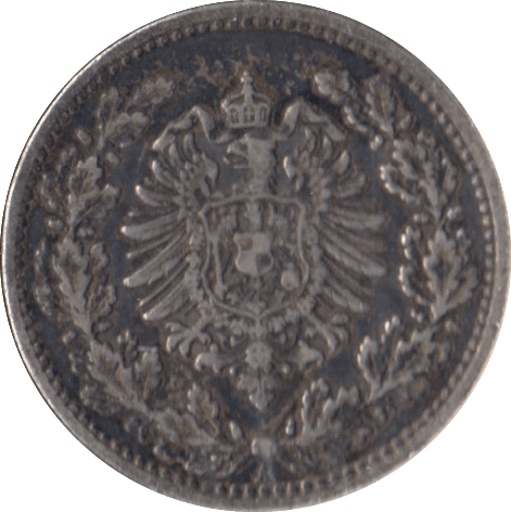 1877 SILVER 50 PFENNIG GERMANY - SILVER WORLD COINS - Cambridgeshire Coins