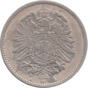 1877 SILVER GERMANY ONE MARK - WORLD SILVER COINS - Cambridgeshire Coins