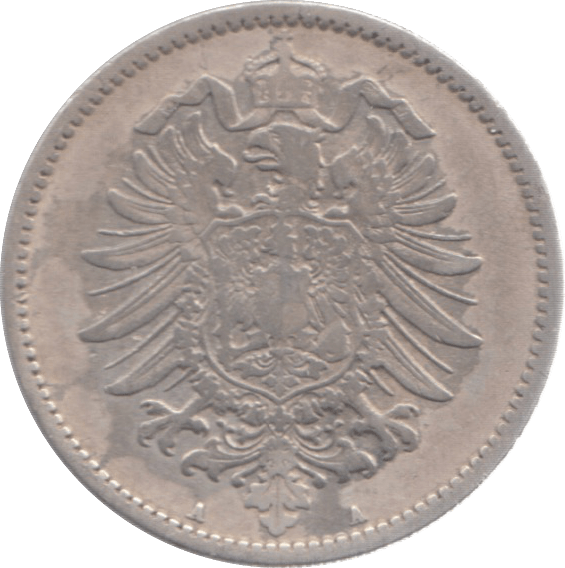 1877 SILVER GERMANY ONE MARK - WORLD SILVER COINS - Cambridgeshire Coins
