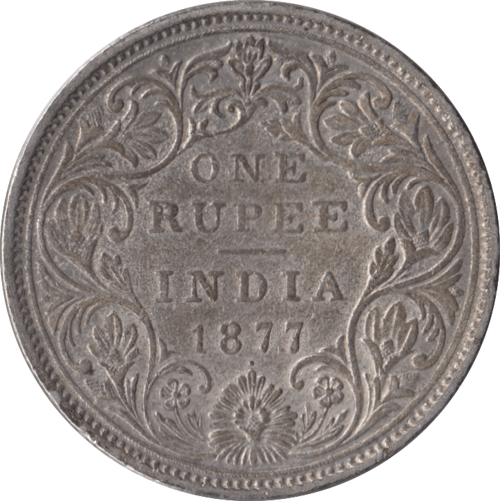 1877 SILVER INDIA 1 RUPEE - SILVER WORLD COINS - Cambridgeshire Coins