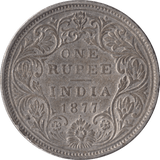 1877 SILVER INDIA 1 RUPEE - SILVER WORLD COINS - Cambridgeshire Coins