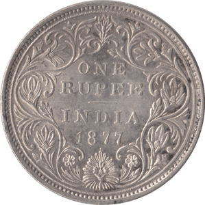 1877 SILVER INDIA ONE RUPEE - SILVER WORLD COINS - Cambridgeshire Coins
