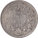1877 SILVER INDIA ONE RUPEE - SILVER WORLD COINS - Cambridgeshire Coins