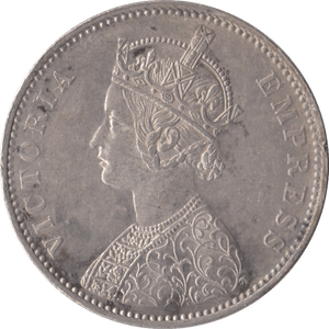 1877 SILVER INDIA ONE RUPEE - SILVER WORLD COINS - Cambridgeshire Coins