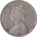 1877 SILVER INDIA ONE RUPEE - SILVER WORLD COINS - Cambridgeshire Coins