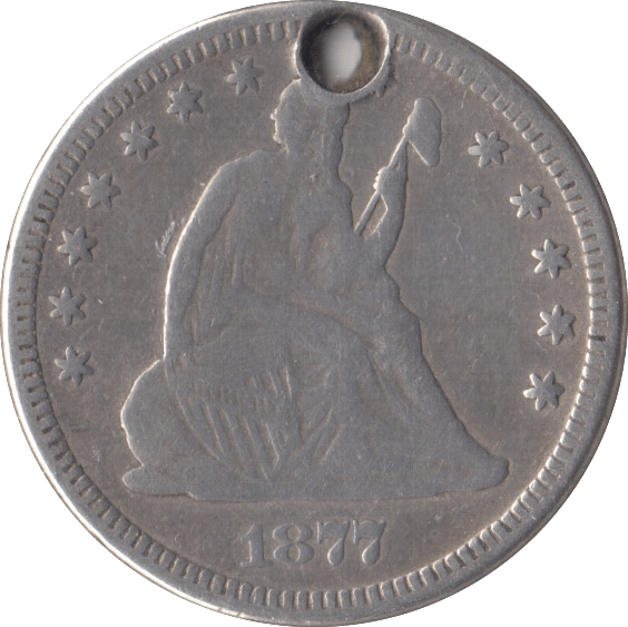 1877 SILVER QUARTER DOLLAR USA - SILVER WORLD COINS - Cambridgeshire Coins