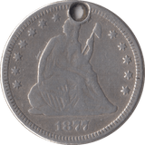 1877 SILVER QUARTER DOLLAR USA - SILVER WORLD COINS - Cambridgeshire Coins