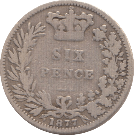 1877 SIXPENCE ( FAIR ) - Sixpence - Cambridgeshire Coins