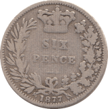 1877 SIXPENCE ( FAIR ) - Sixpence - Cambridgeshire Coins