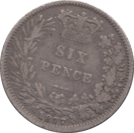 1877 SIXPENCE ( NF ) DIE 32 - SIXPENCE - Cambridgeshire Coins
