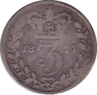 1877 THREEPENCE ( FAIR ) - Threepence - Cambridgeshire Coins