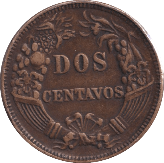 1878 DOS CENTAVOS PERUANA - WORLD COINS - Cambridgeshire Coins